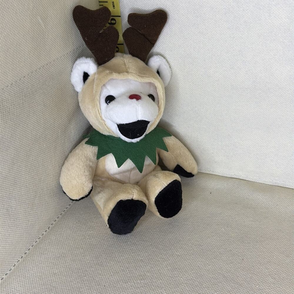 Liquid Blue Grateful Dead Dancing Bear Rudy Reindeer Christmas Bean Bag Plush 8”